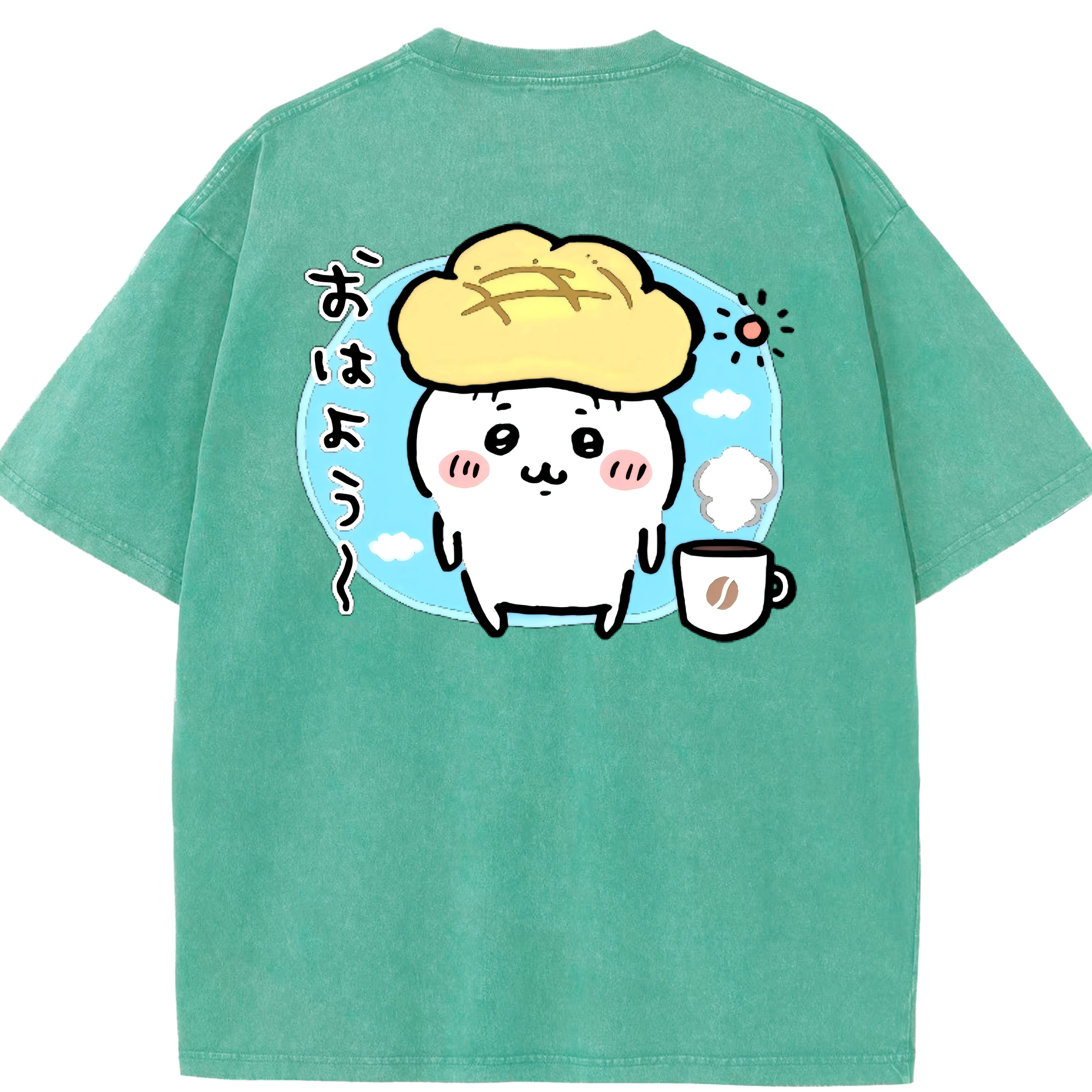 （画像用） ちいかわ ちいかわ Chii-kawa chiikawa 綿100% ヴィンテージ風 半袖Tシャツ（背面プリント）